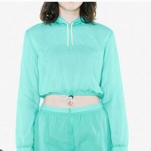 American Apparel Crop Hoodie Windbreaker Size XL